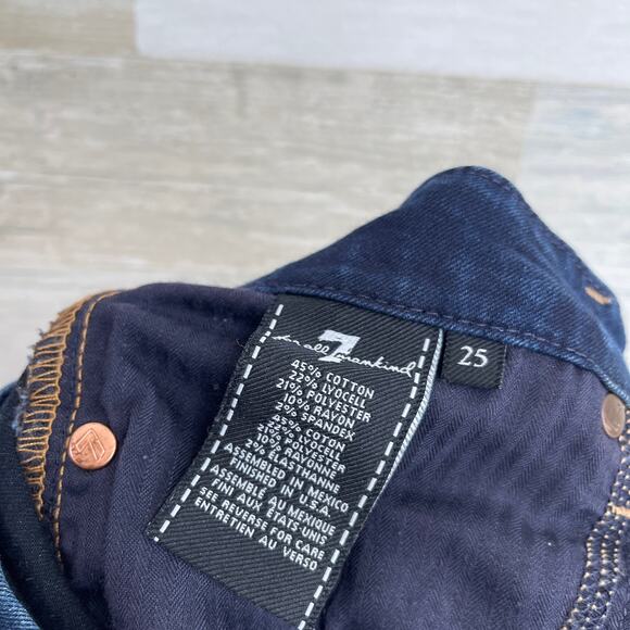 7 For All Mankind B(air) Stretch Skinny Ankle Jeans Dark Wash Mid Rise Womens 25 - Picture 9 of 9